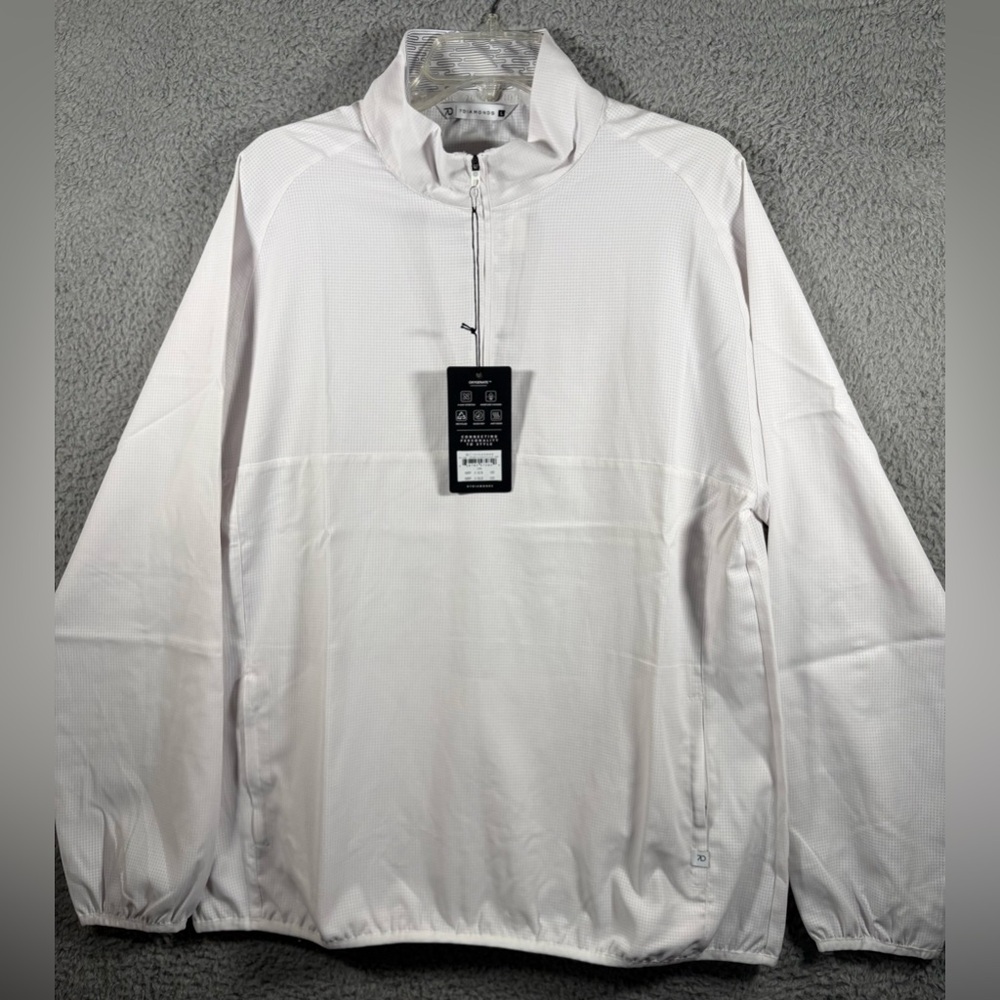 7 Diamonds Oxygenate 1/4 Zip Pullover Men’s Size Large Anti-Odor Quick Dry White